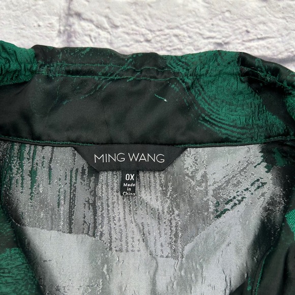 NOT FOR SALE           Ming Wang Womens 0X Open Front Blazer Green Black Silver - Picture 3 of 8